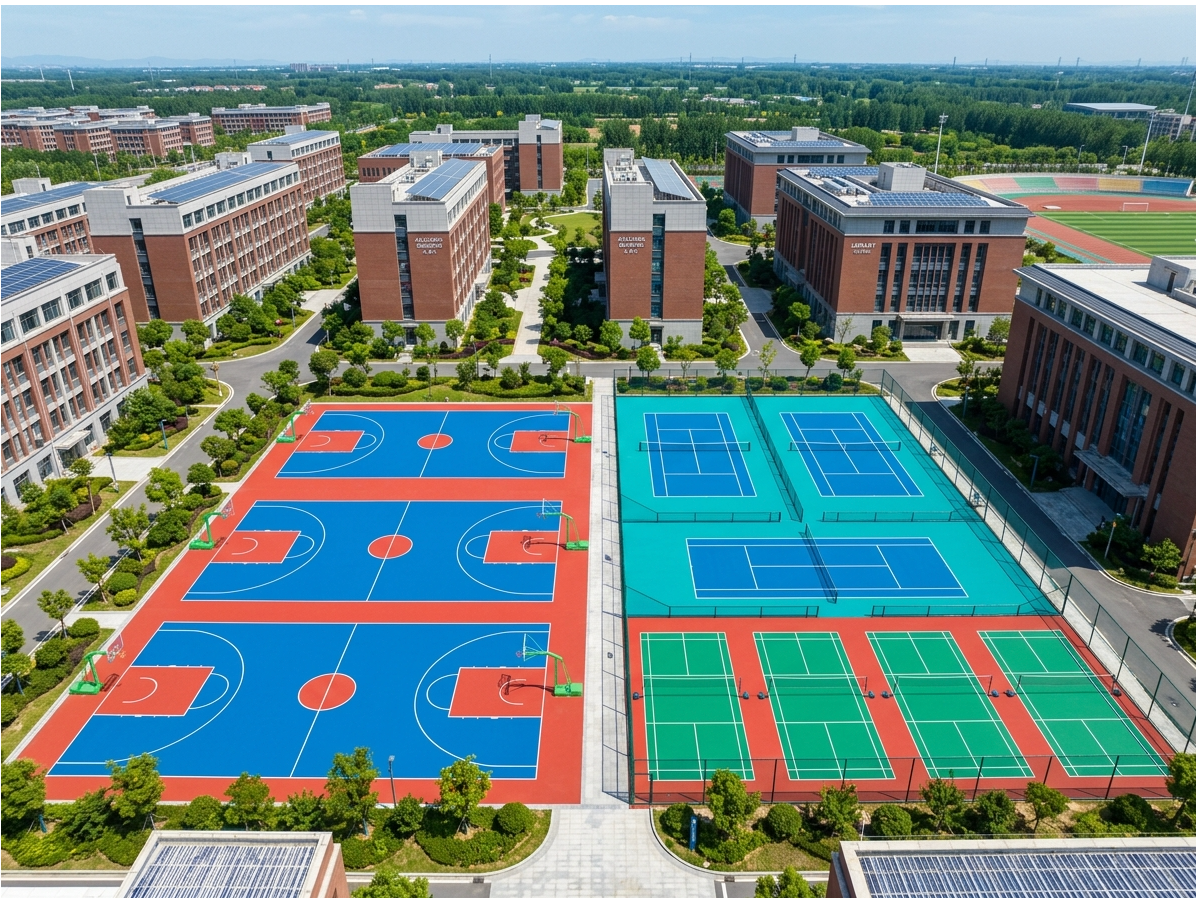 蚌埠市硅PU球场混合型塑胶跑道 - 厂家